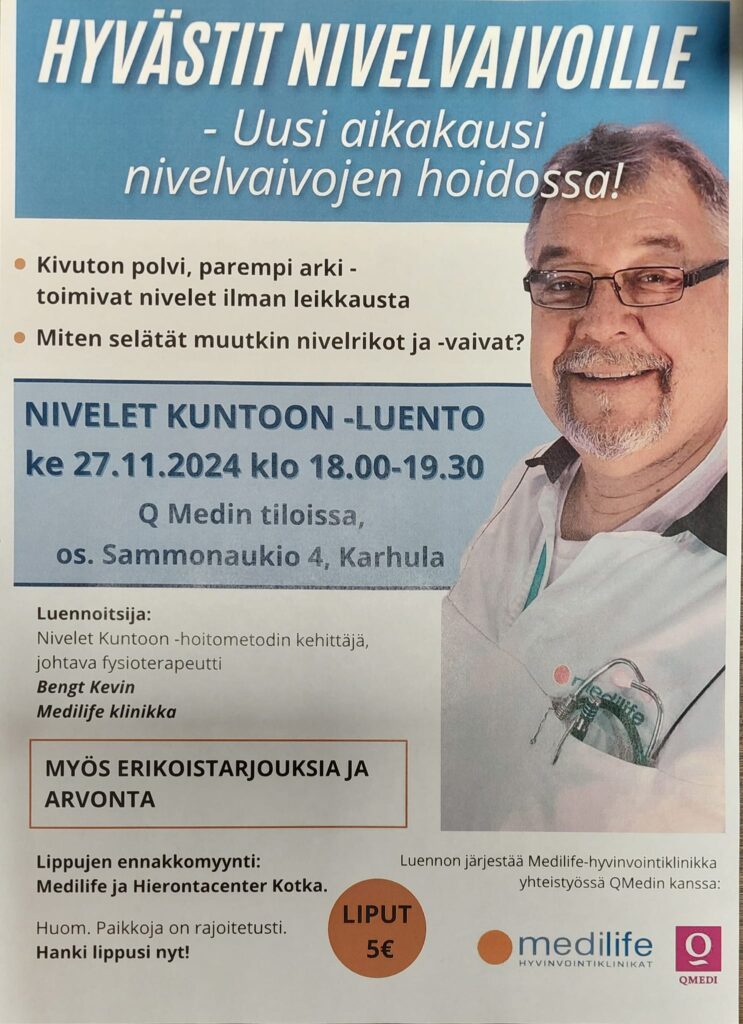 Nivelet kuntoon -luento 27.11.2024 lehtimainos